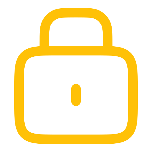 Yellow padlock icon on white background.